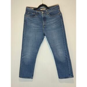 Womans Wedgie Straight Levis Jeans Med Wash Size 29 Cotton/Elastane